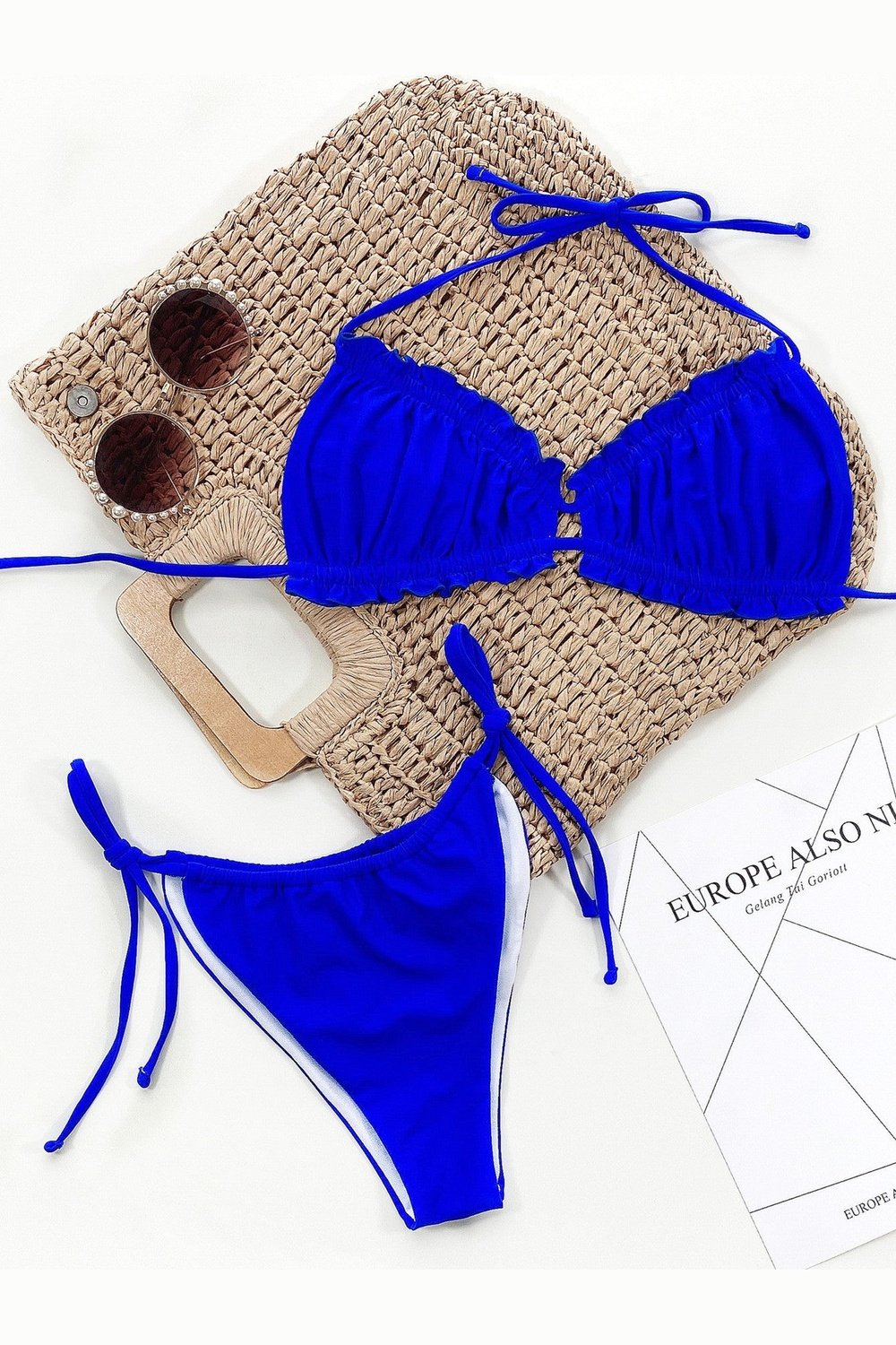 Frill Trill Halter Neck Bikini Set