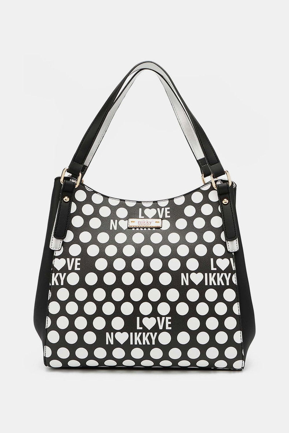 Nicole Lee USA Contrast Polka Dot Handbag