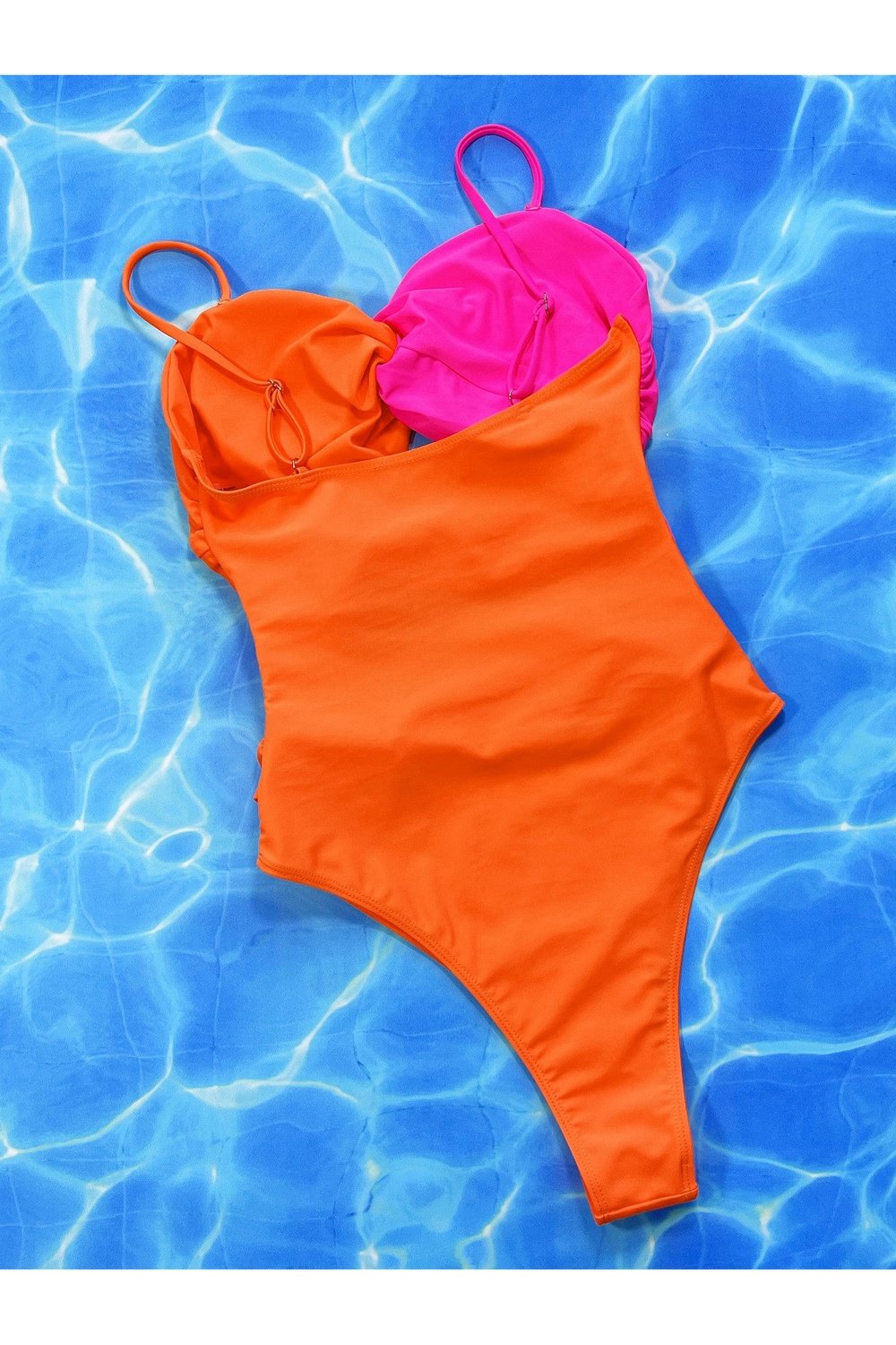 Two-Tone Twisted Cutout One-Piece Swimsuit