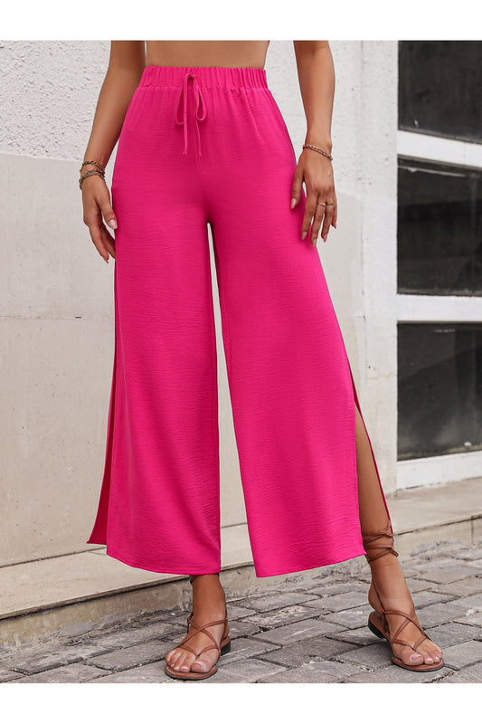 Honey High Waist Slit Wide Leg Pants