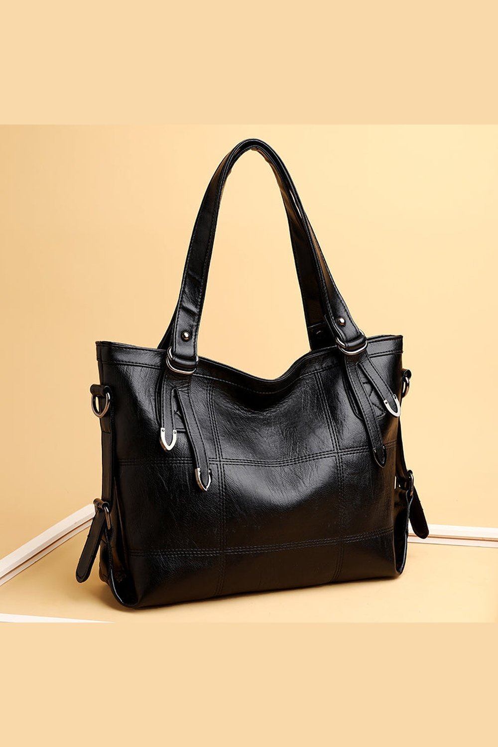 PU Leather Medium Handbag