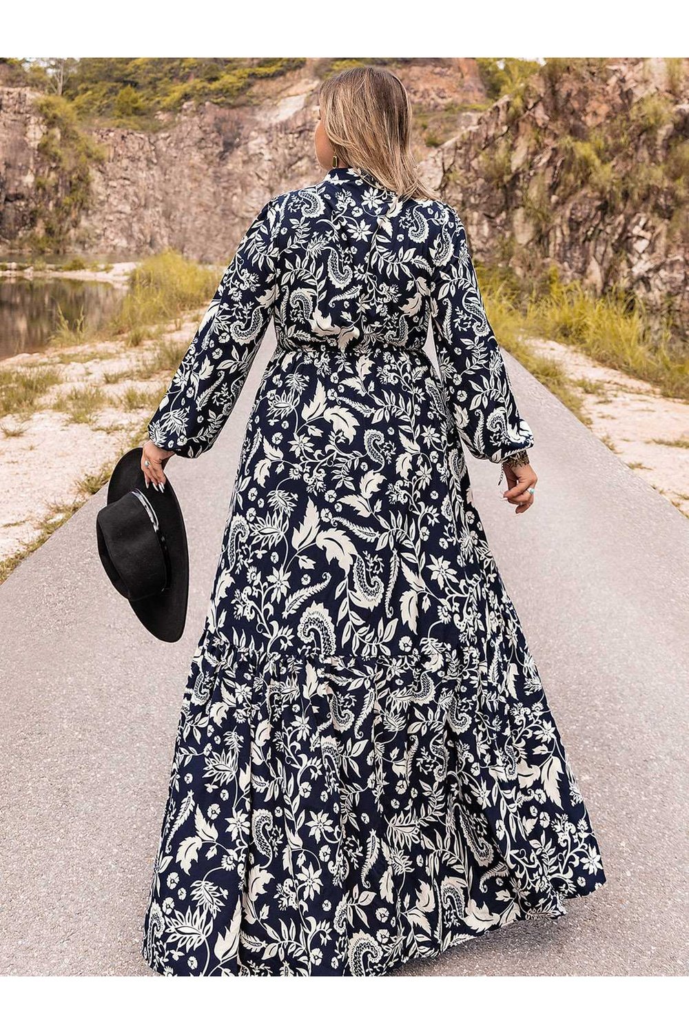 Plus Size Long Sleeve Maxi Dress