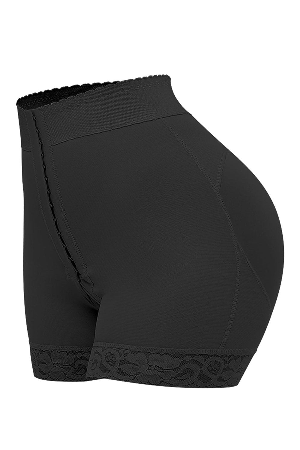 Full Size Lace Detail Hook-and-Eye Shaping Shorts