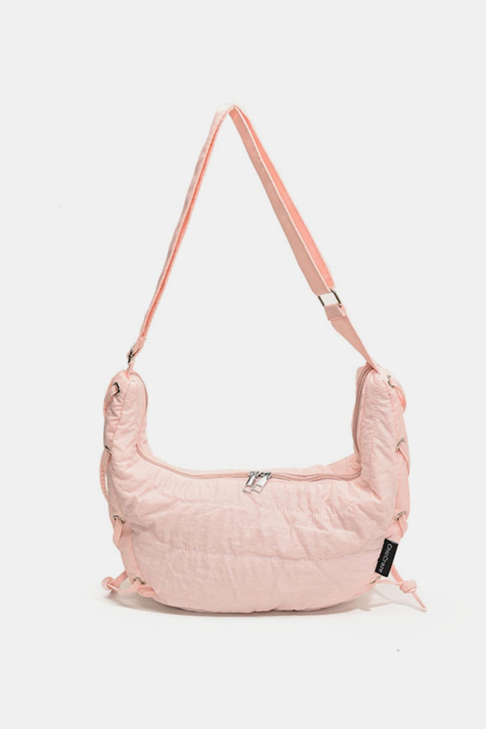 Lace-Up Polyester Crossbody Bag