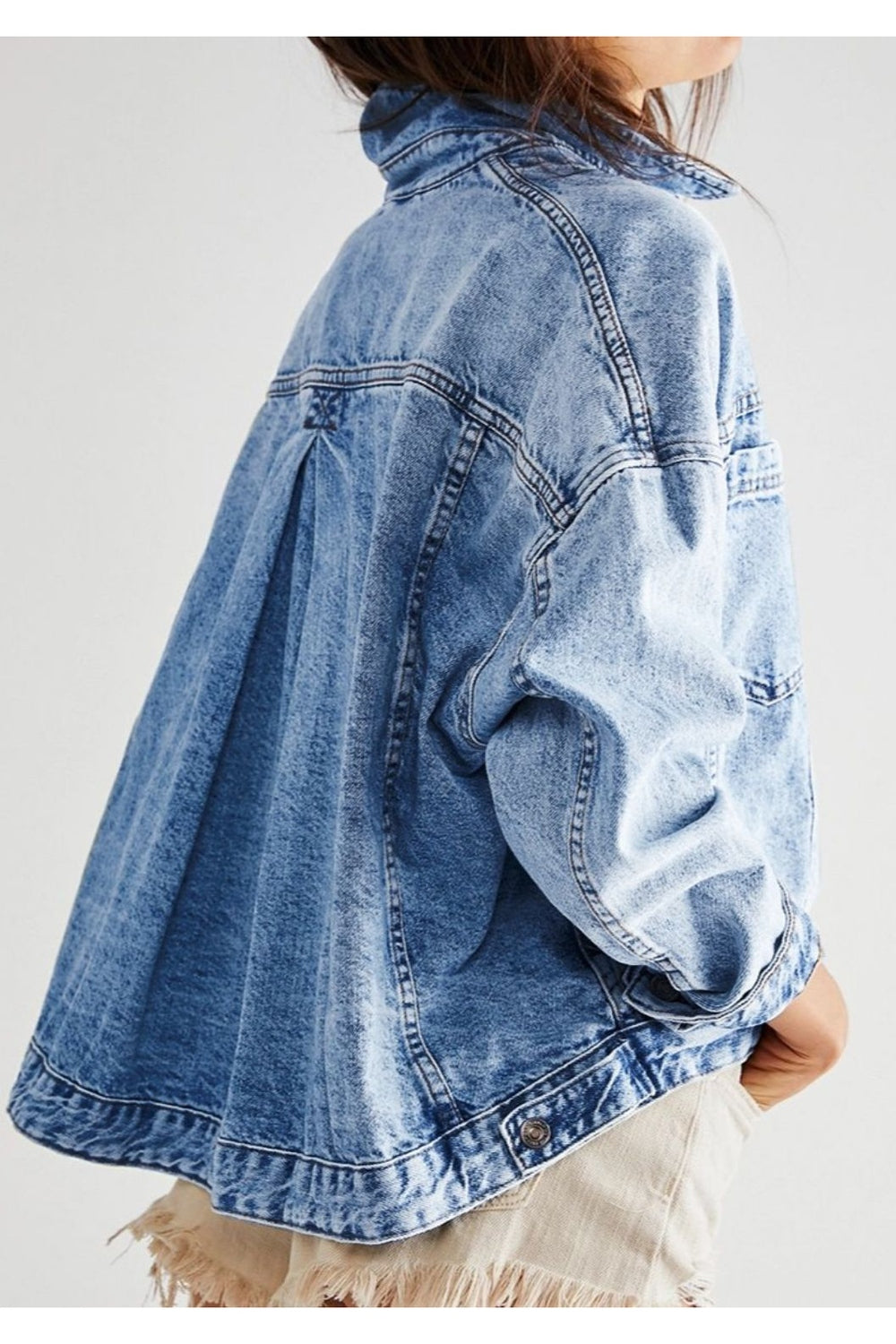 Pocketed Button Up Denim Jacket