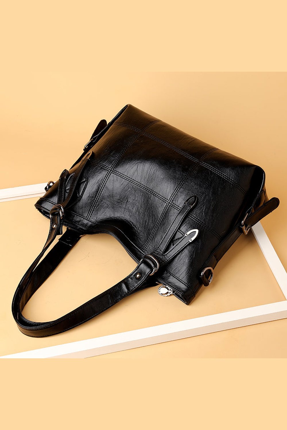 PU Leather Medium Handbag