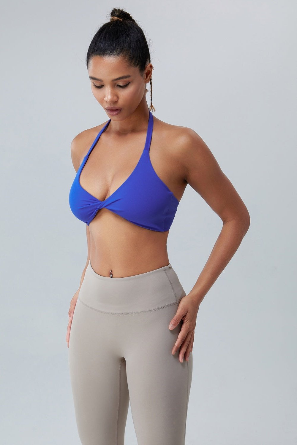 Twisted Halter Neck Active Bra