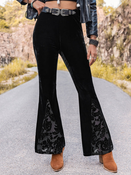 Black High Waist Flare Leg Pants