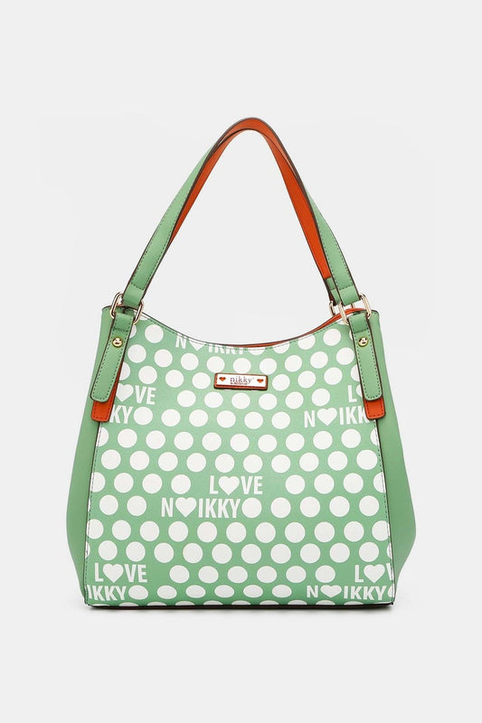 Nicole Lee USA Contrast Polka Dot Handbag