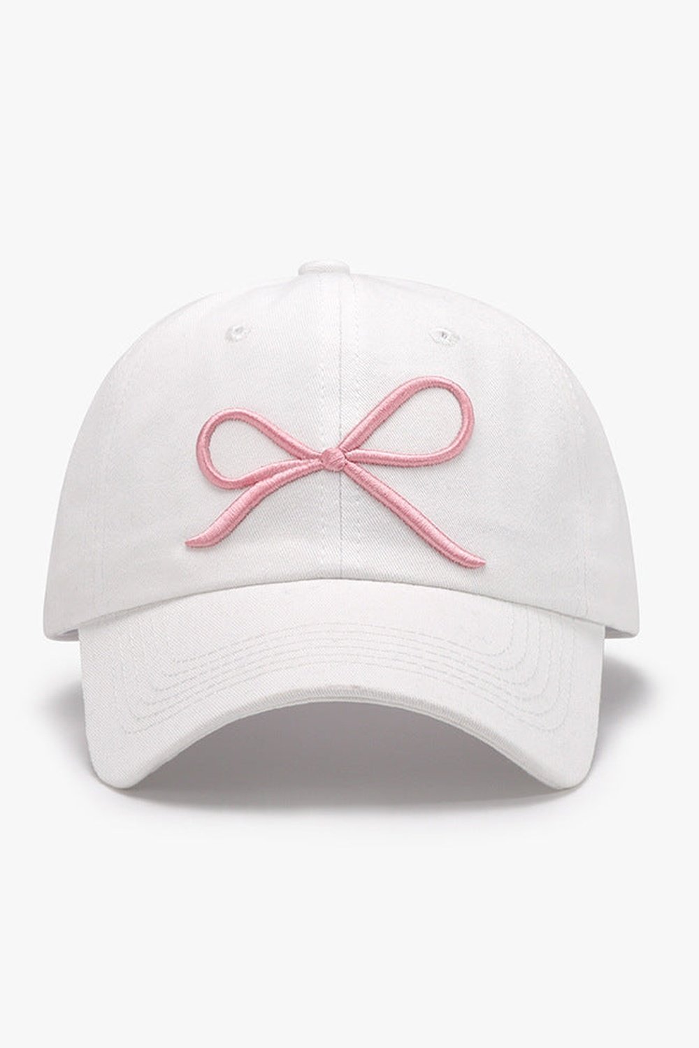 Bow Embroidered Cotton Baseball Cap