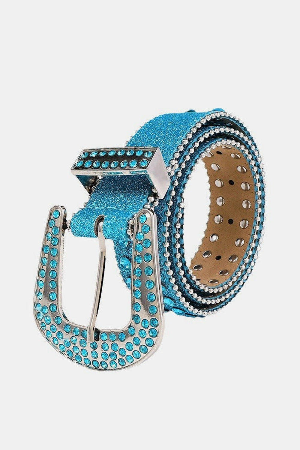 Rhinestone PU Leather Belt