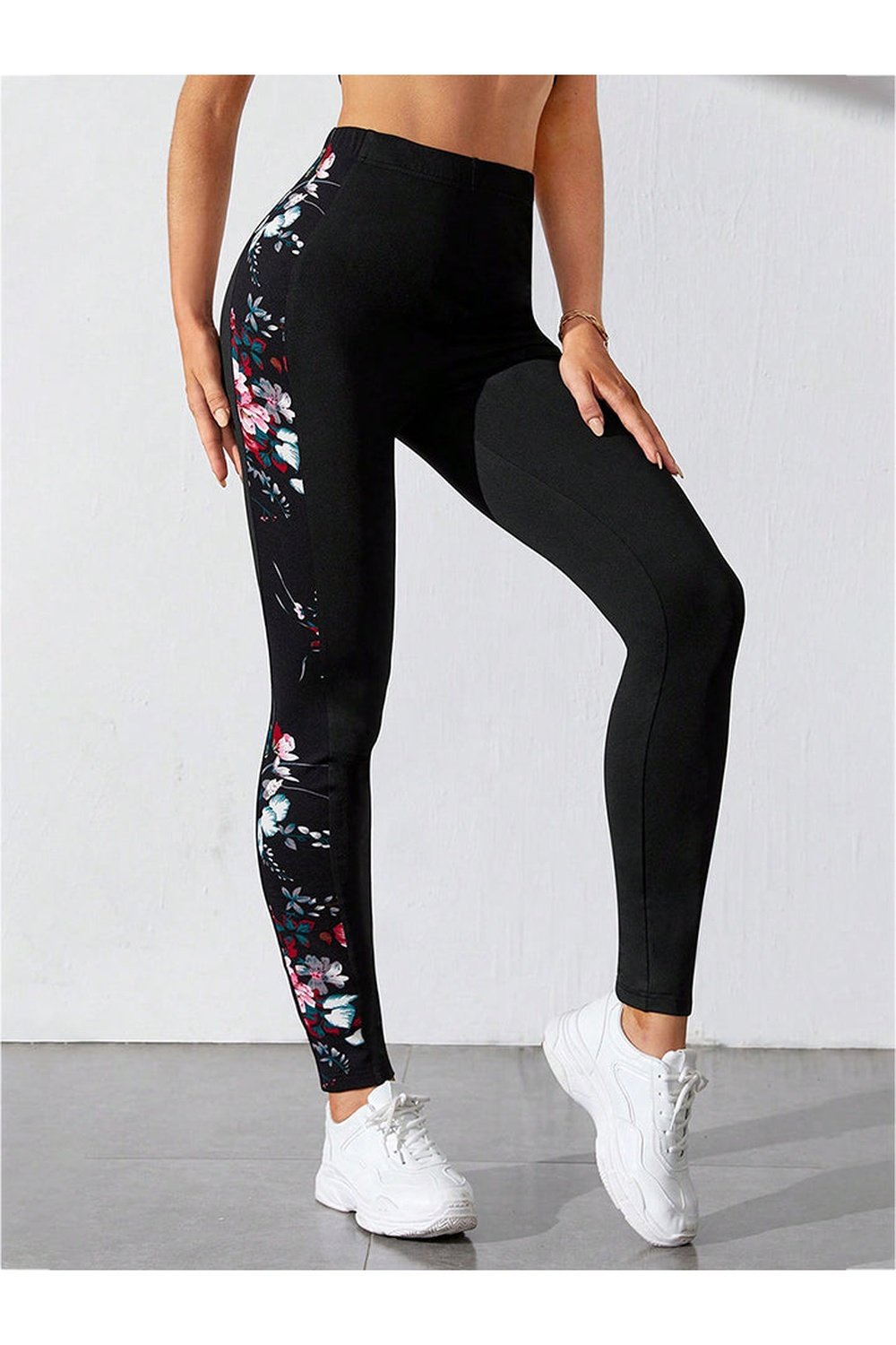 Floral Print Wide Waistband Pants