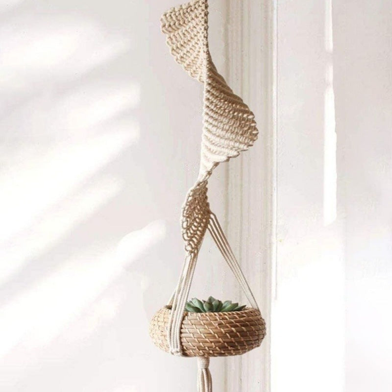 Indoor Decorative Woven Basket Plant Net Bag