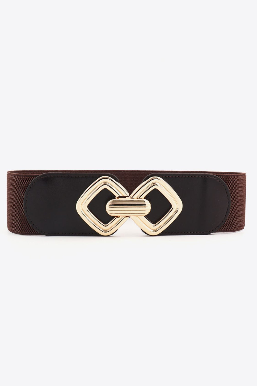 Geometric Buckle Elastic Wide Belt