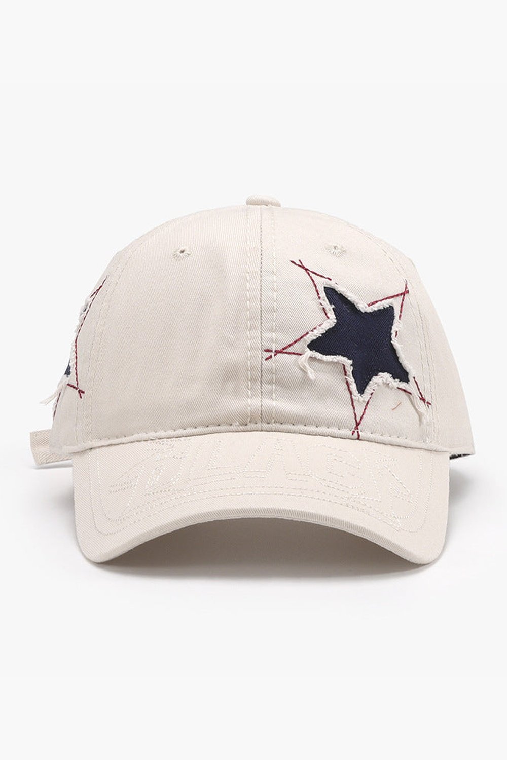 Adjustable Star Raw Hem Cap