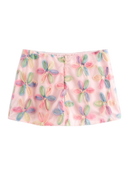 Drea Floral Embroidered Mini Skirt