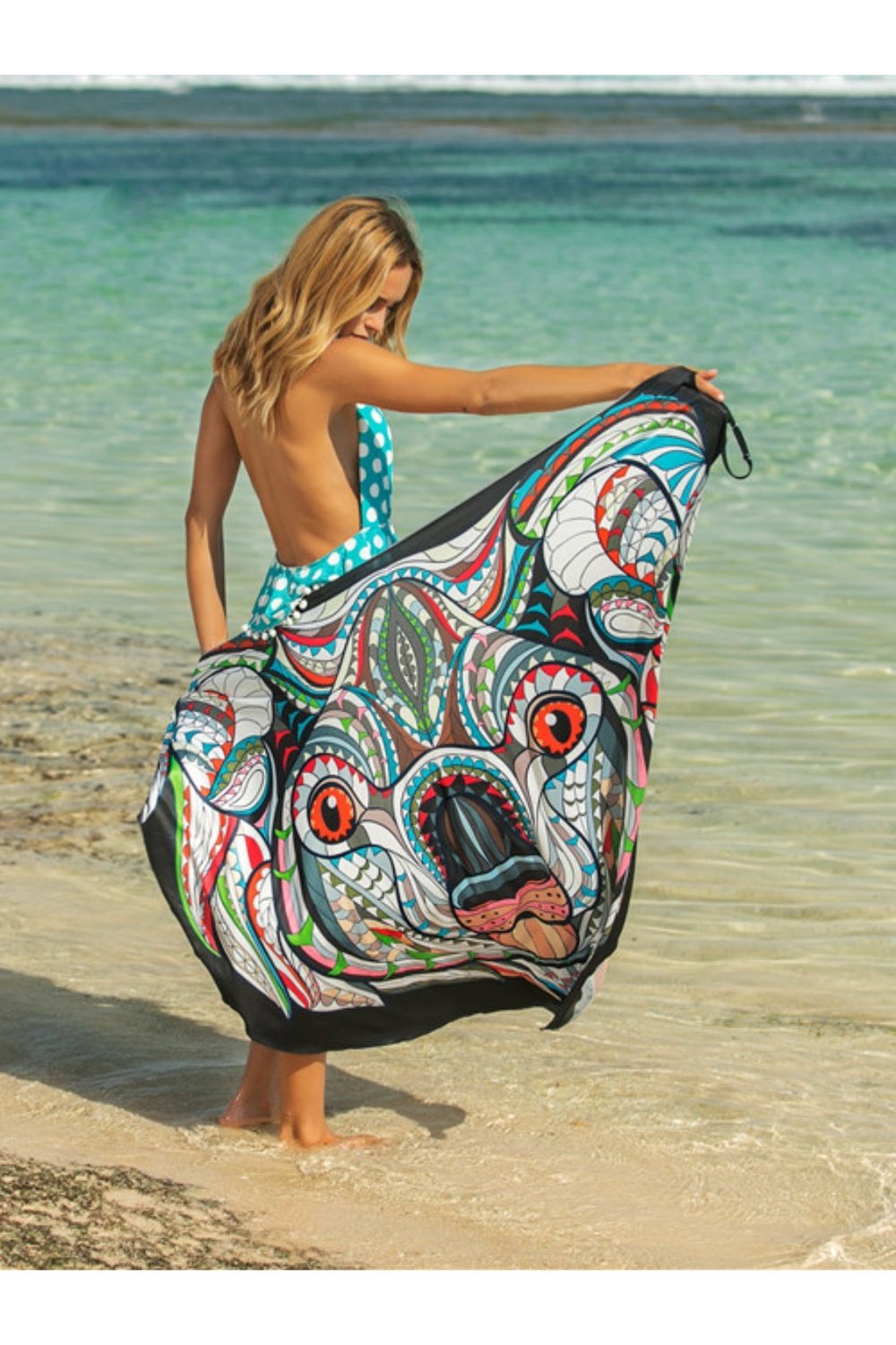 Printed Spaghetti Strap Cover Up