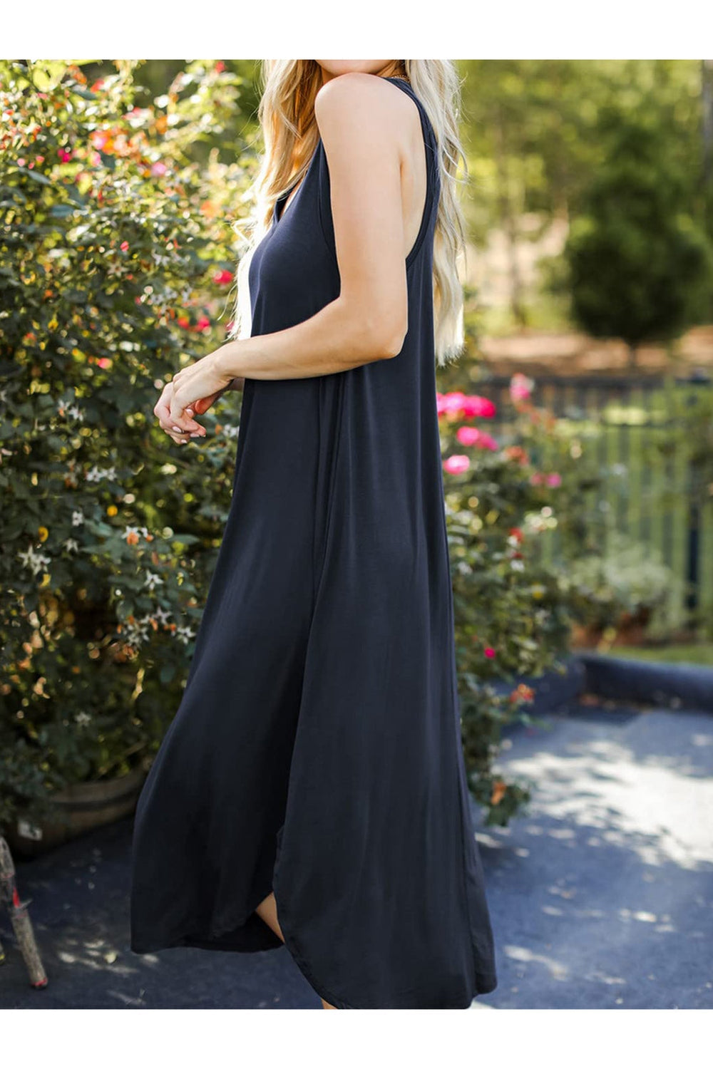 Full Size V-Neck Midi Tank Dress