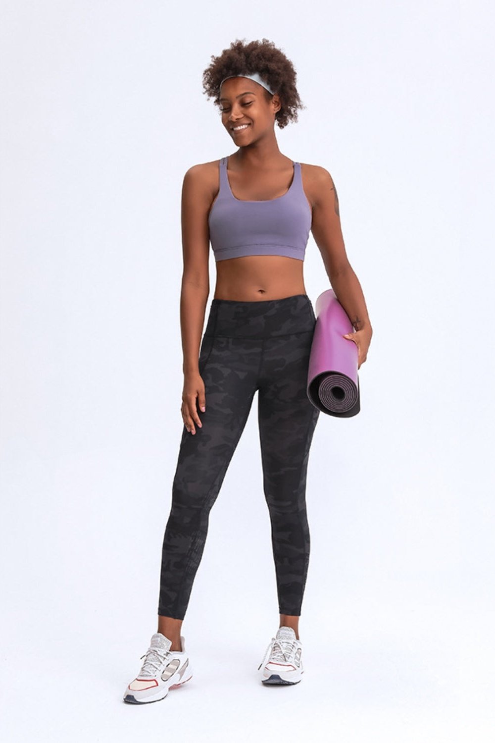 Wide Waistband Leggings with Pockets