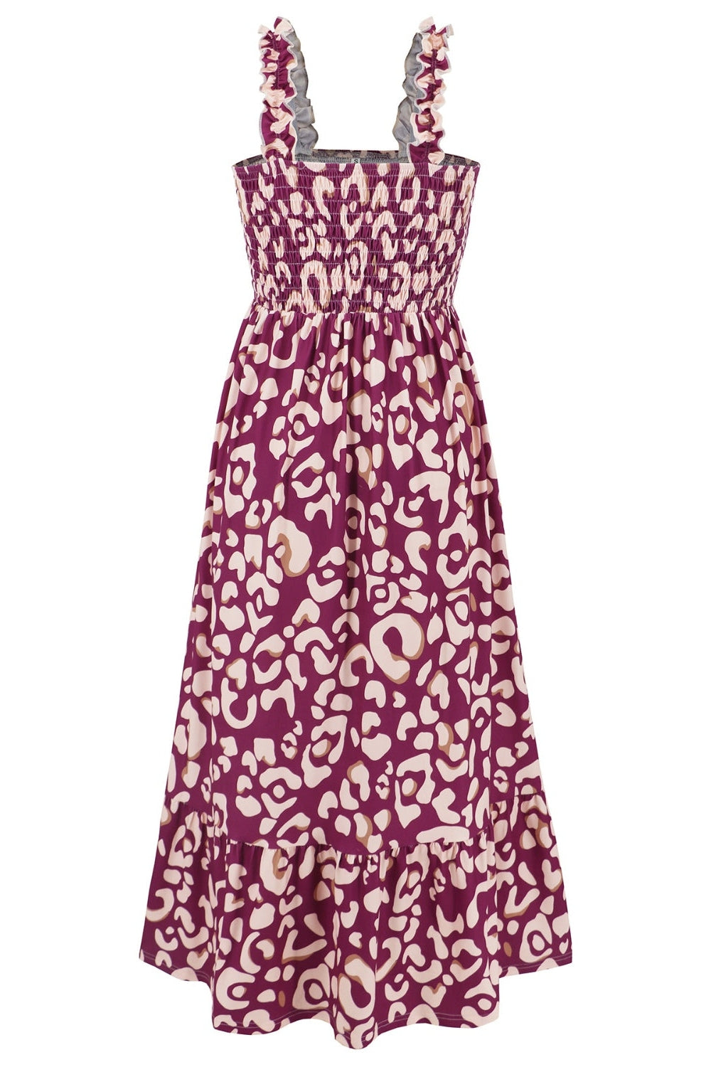 Smocked Printed Square Neck Sleeveless Dress