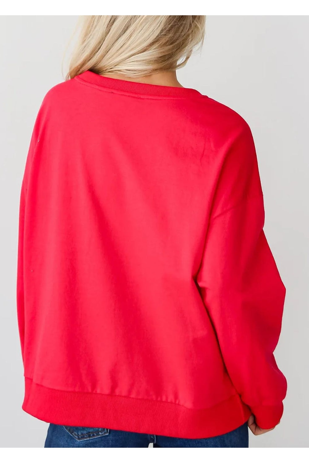 Letter Round Neck Long Sleeve Sweatshirt