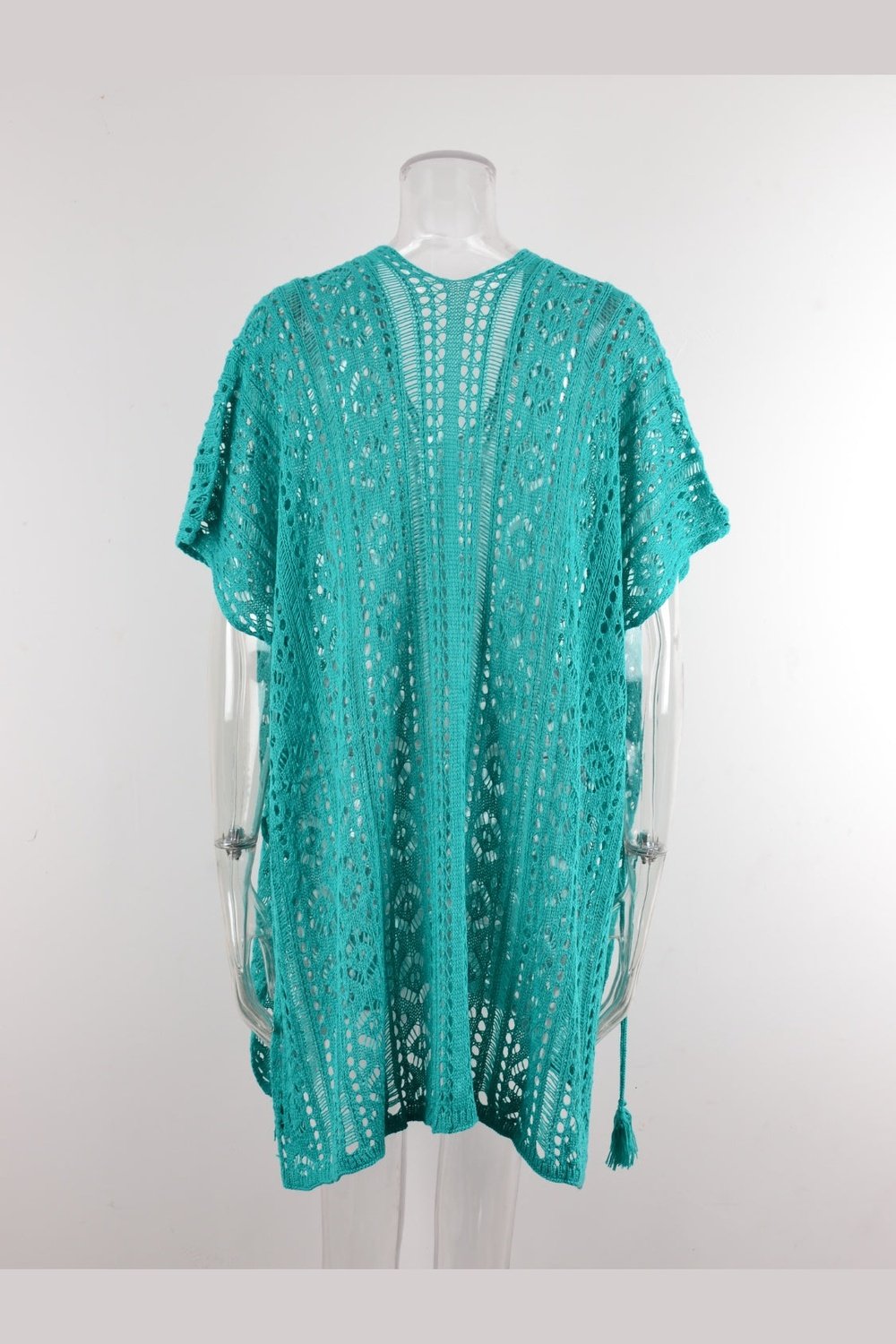 Cutout V-Neck Cover-Up with Tassel