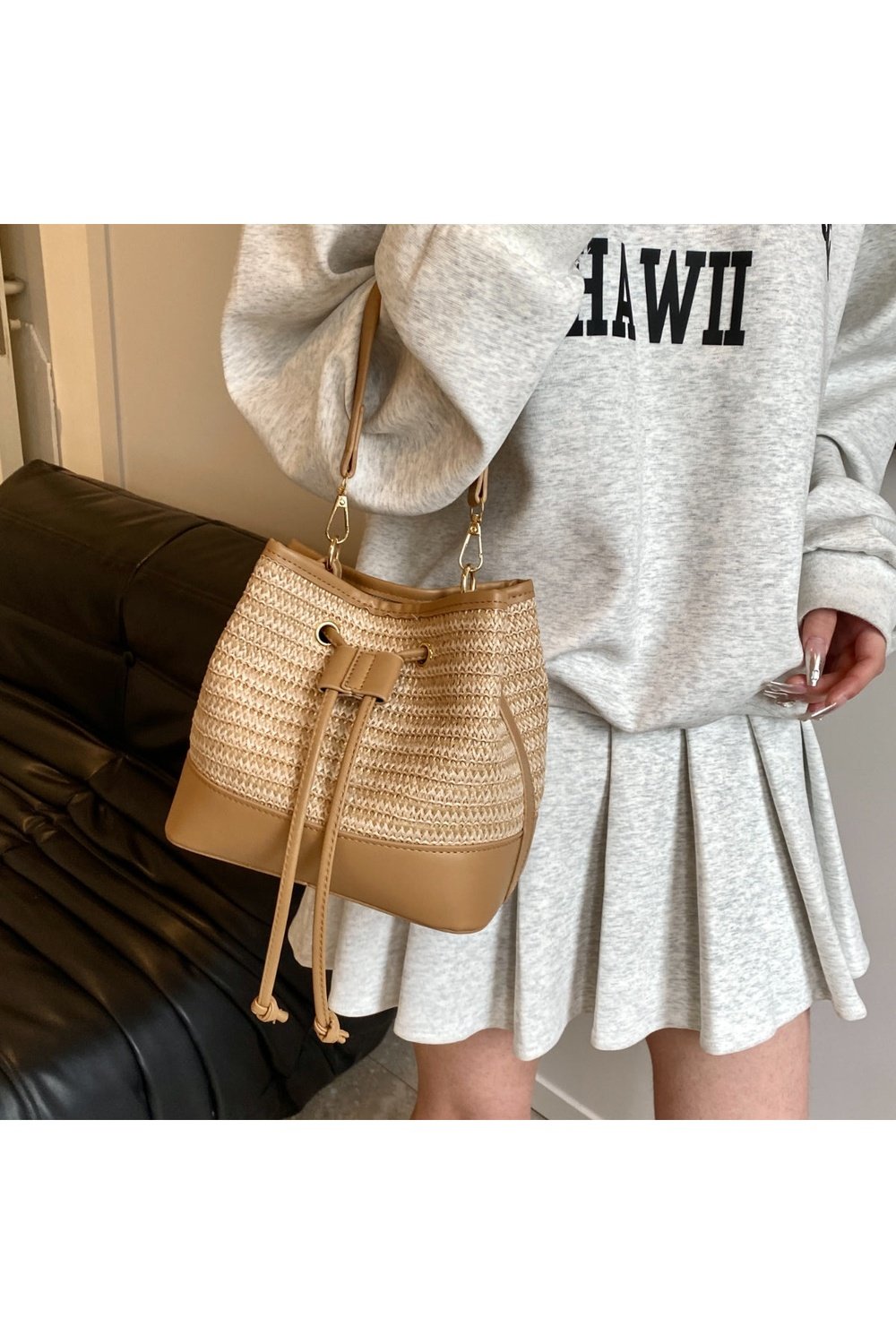 Straw Braided Shoulder Bag