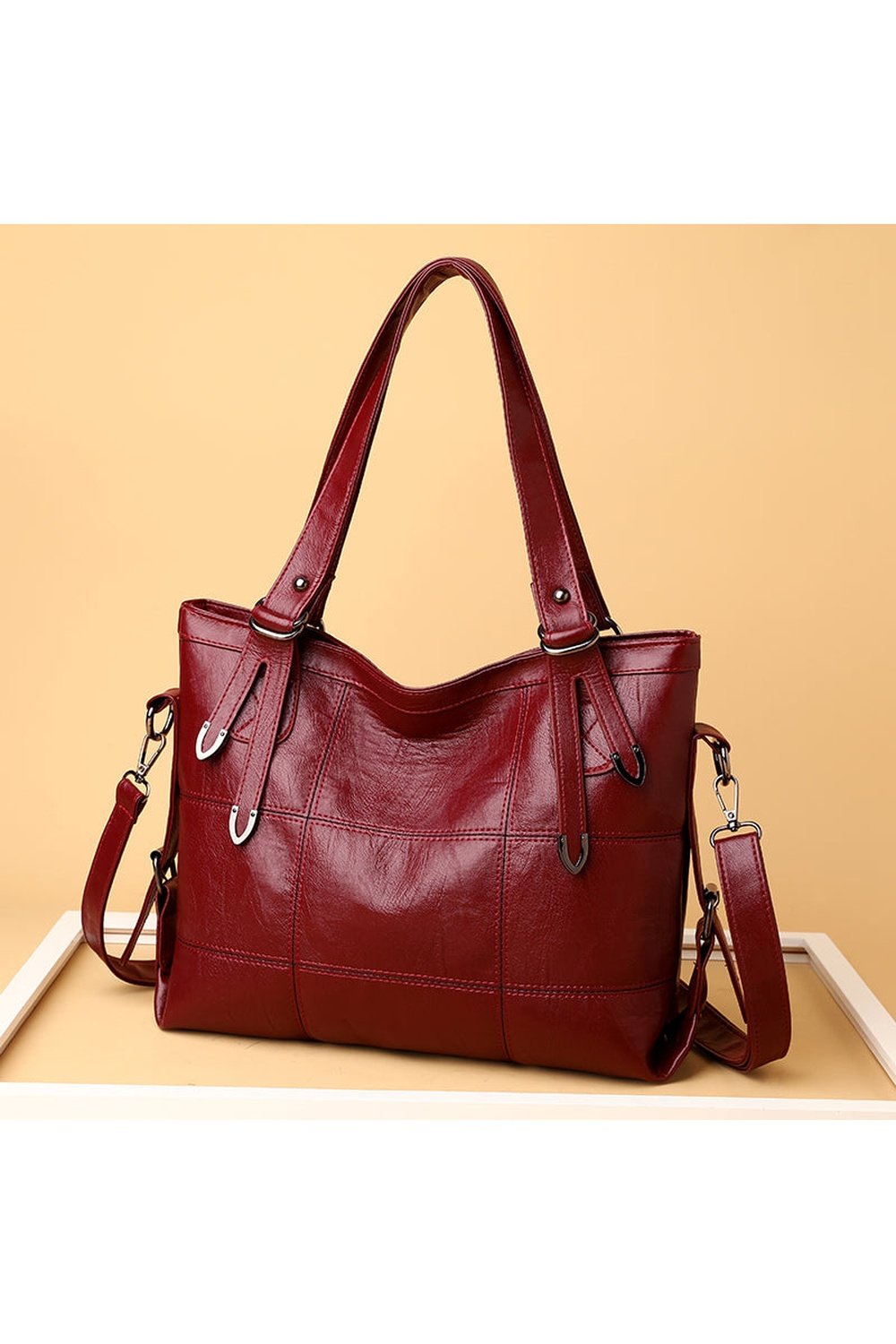 PU Leather Medium Handbag