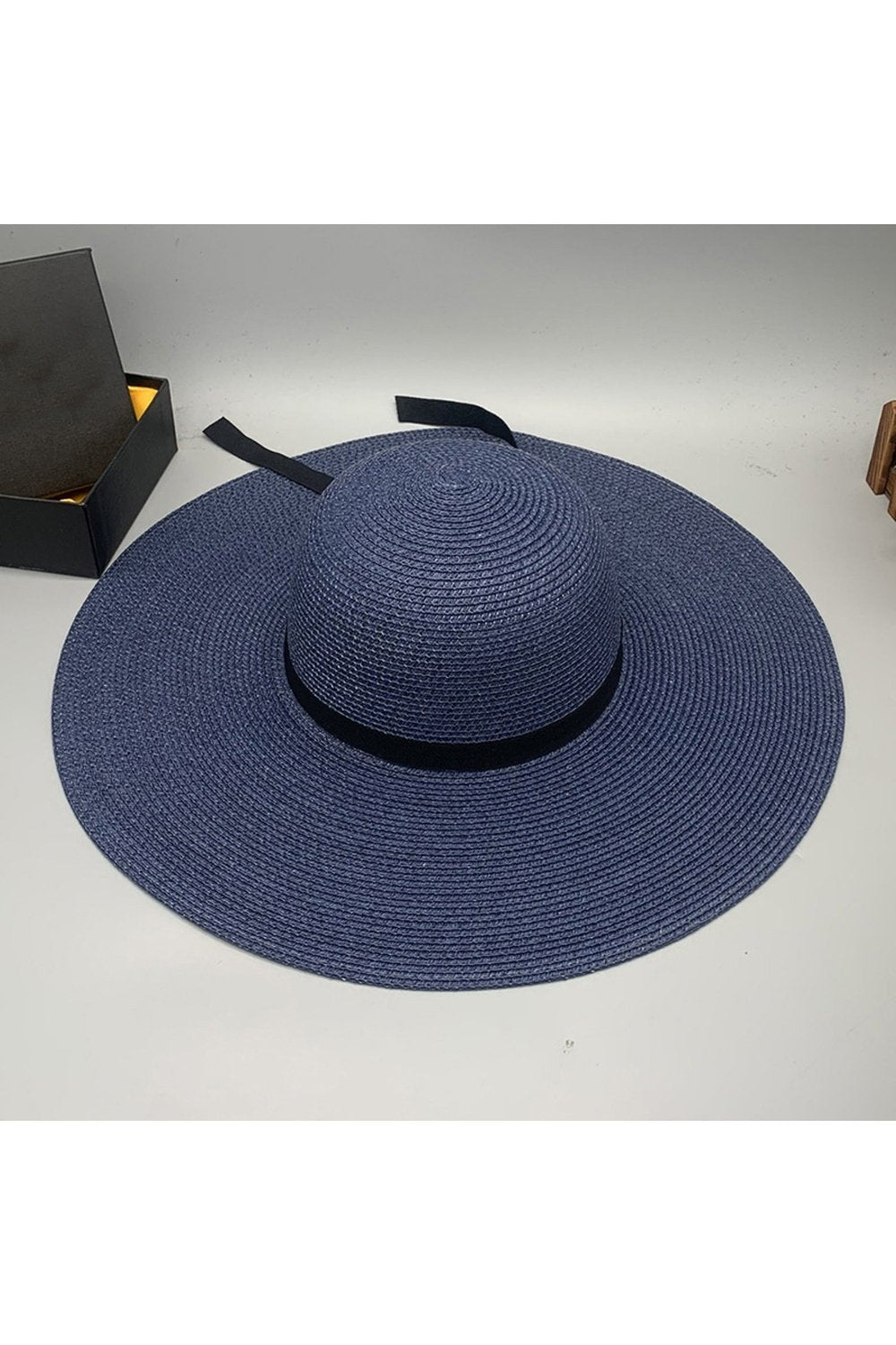 Bow Paper Braided Wide Brim Hat