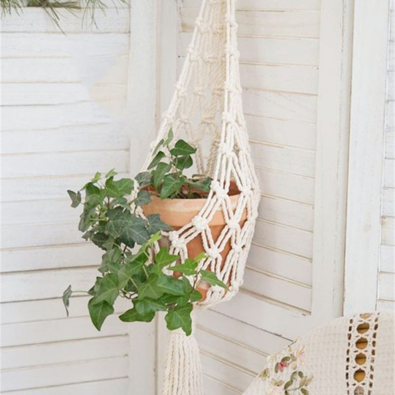 Indoor Decorative Woven Basket Plant Net Bag