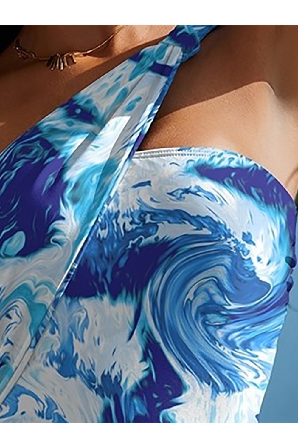 Cutout Printed One-Shoulder One-Piece Swimwear