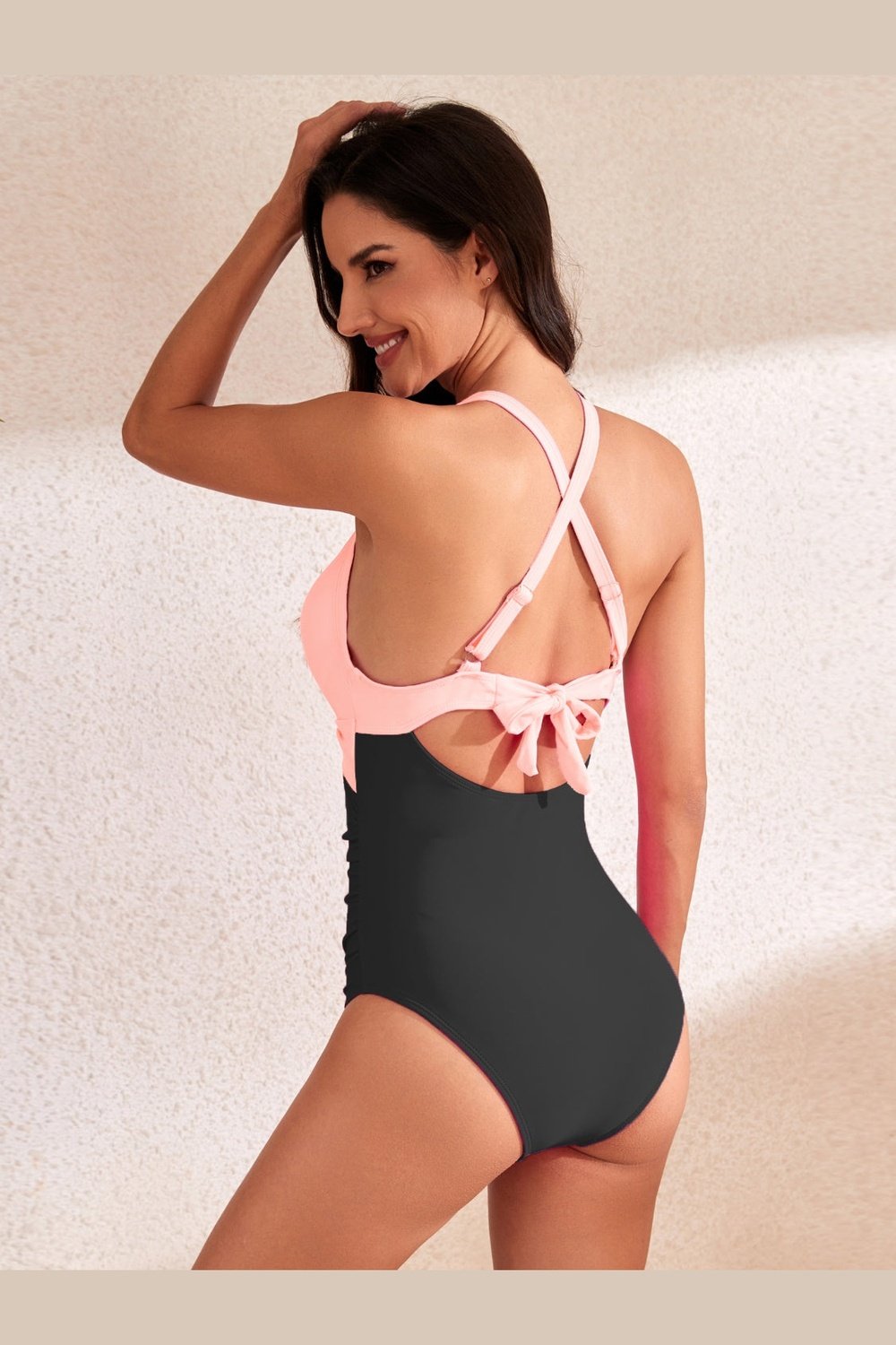 Crisscross Cutout V-Neck One-Piece Swimwear