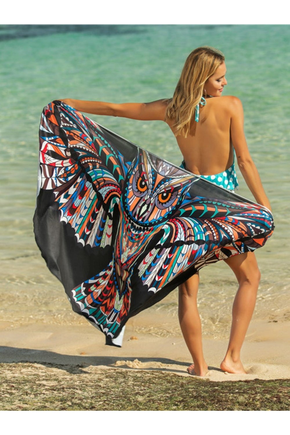 Printed Spaghetti Strap Cover Up