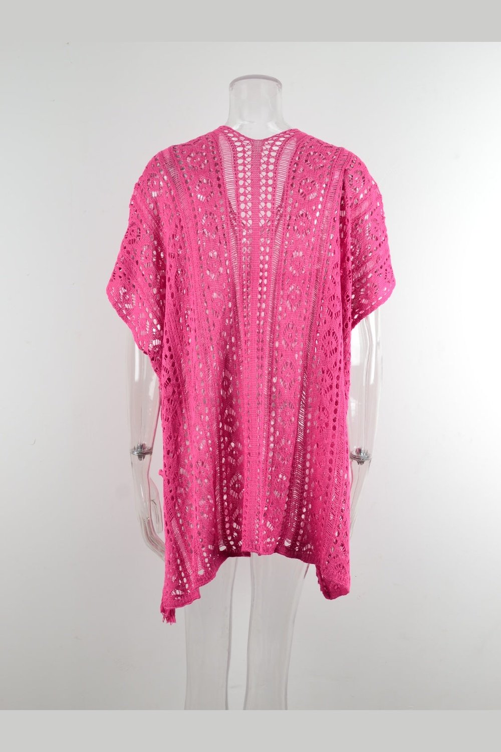 Cutout V-Neck Cover-Up with Tassel