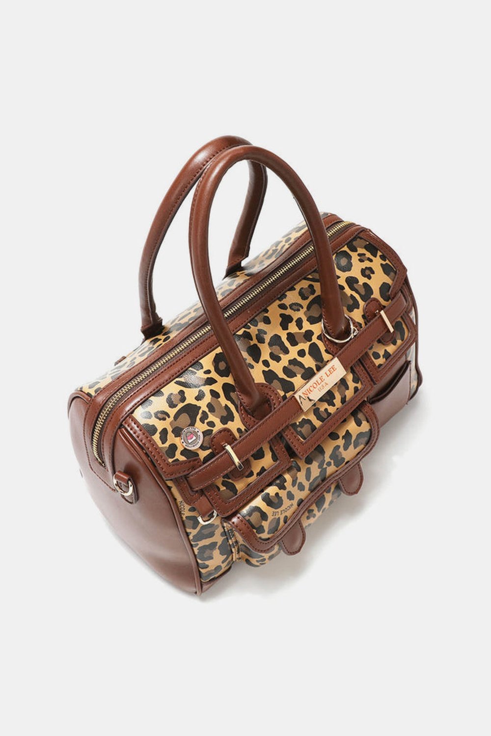 Nicole Lee USA Leopard Boston Bag