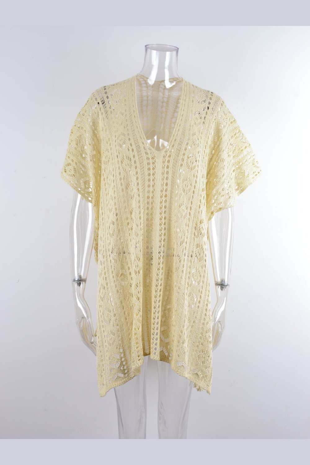 Cutout V-Neck Cover-Up with Tassel