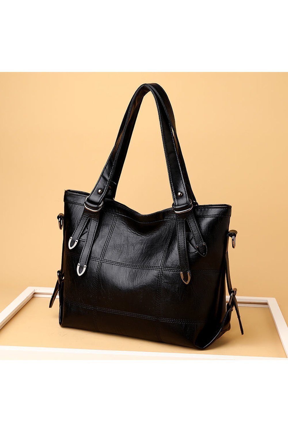 PU Leather Medium Handbag