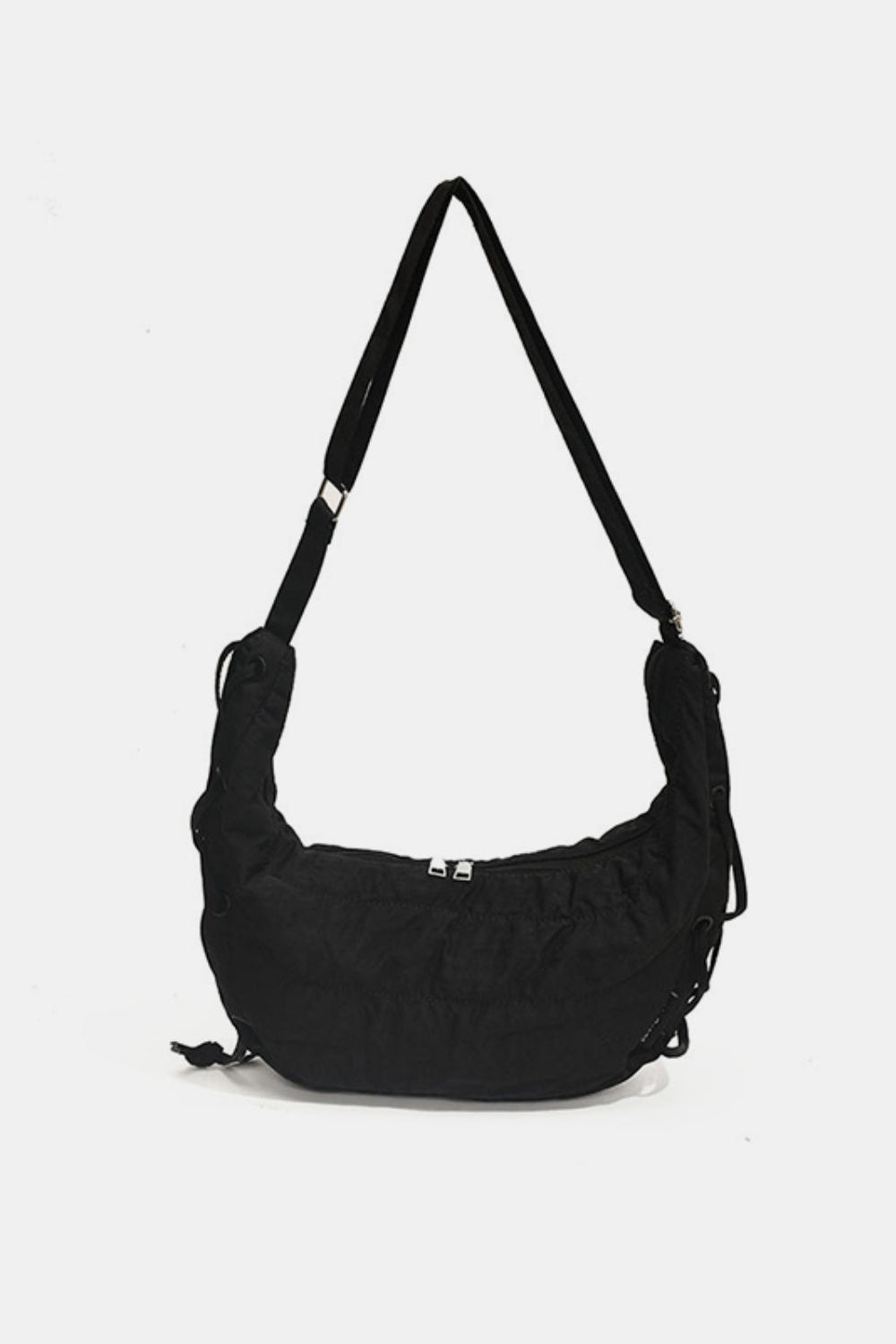 Lace-Up Polyester Crossbody Bag