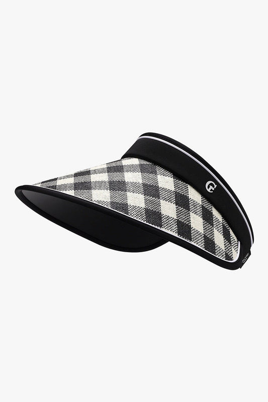 Plaid Natural Grass Adjustable Sun Hat