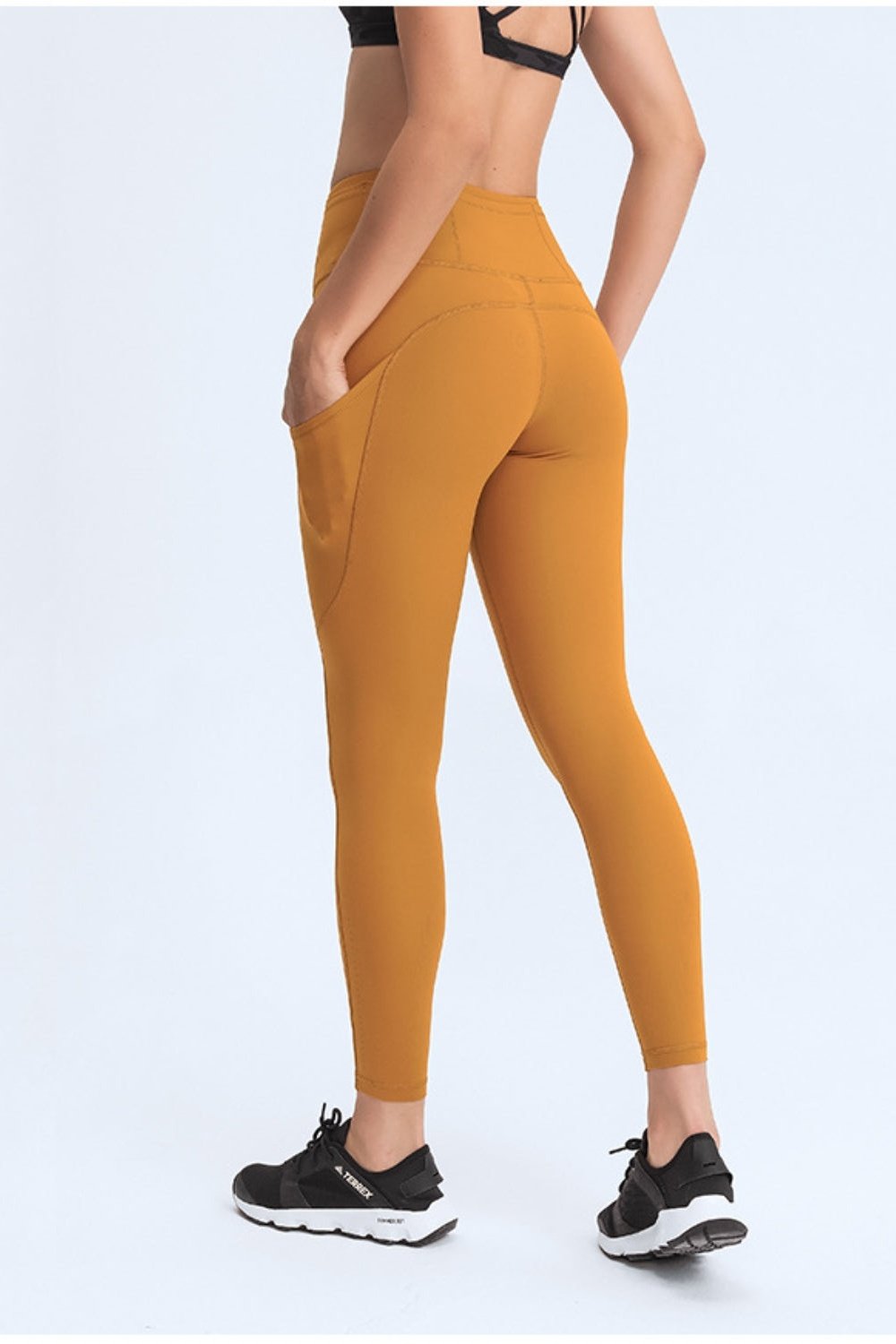 Wide Waistband Leggings with Pockets