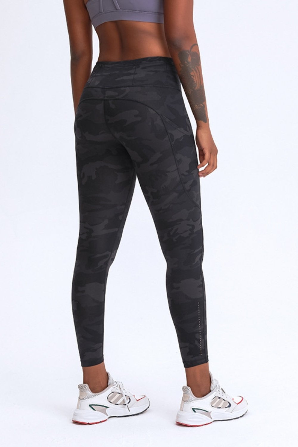 Wide Waistband Leggings with Pockets