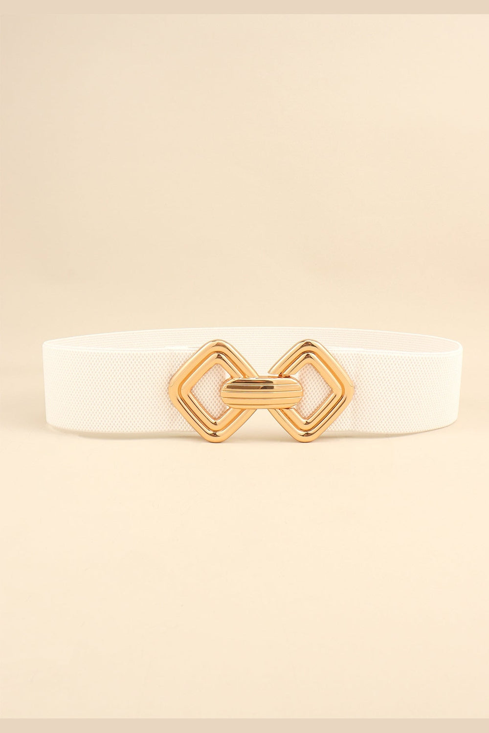 Geometric Buckle Elastic Wide Belt