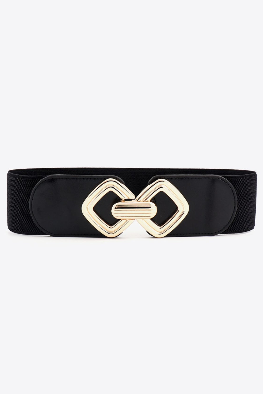 Geometric Buckle Elastic Wide Belt