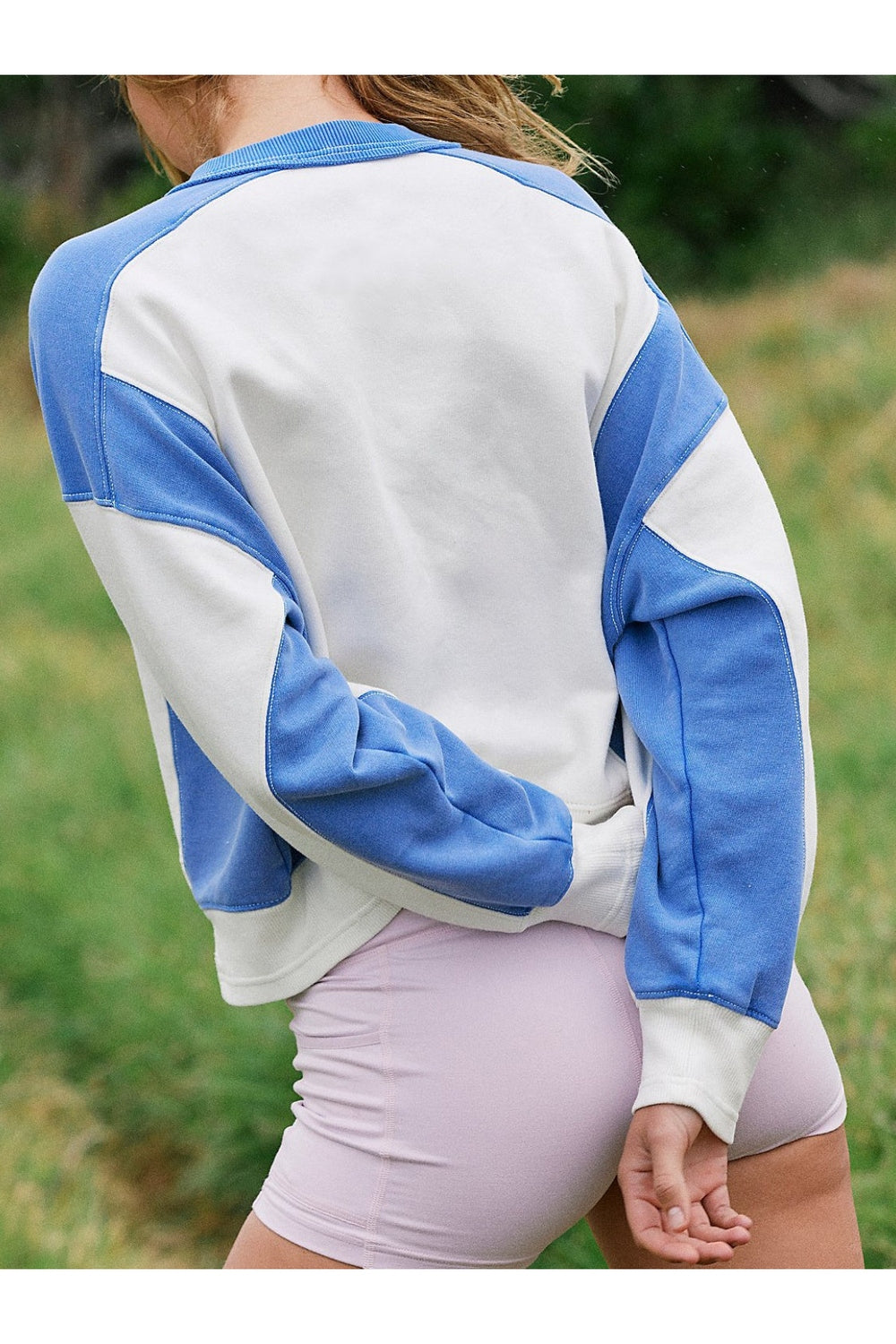 Contrast Round Neck Long Sleeve Sweatshirt