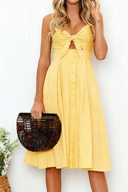 Cutout Smocked Sweetheart Neck Cami Dress