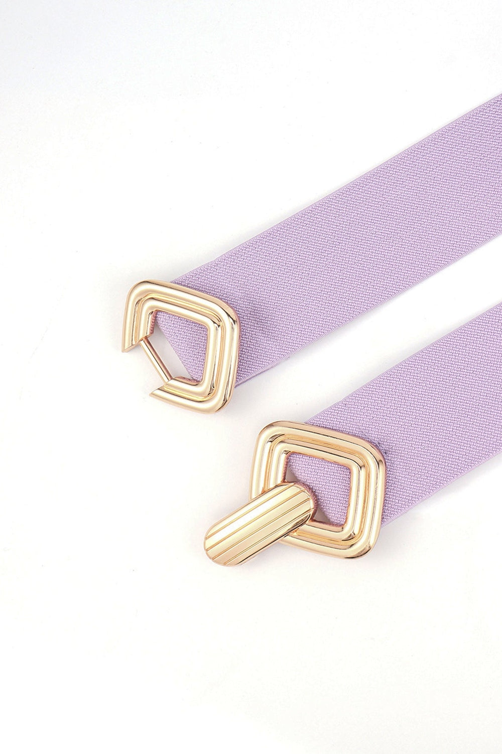 Geometric Buckle Elastic Wide Belt