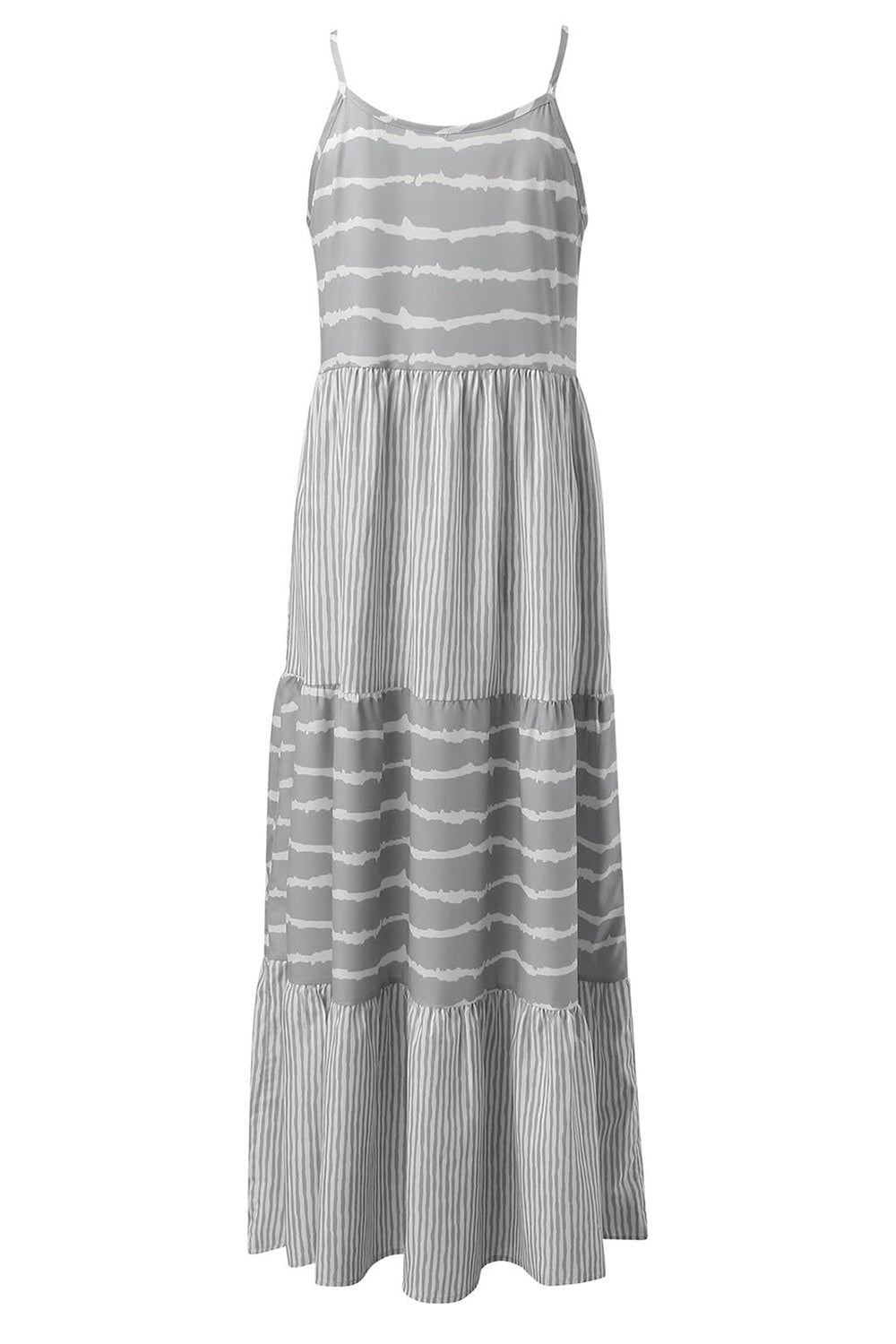 Tiered Striped Sleeveless Cami Dress