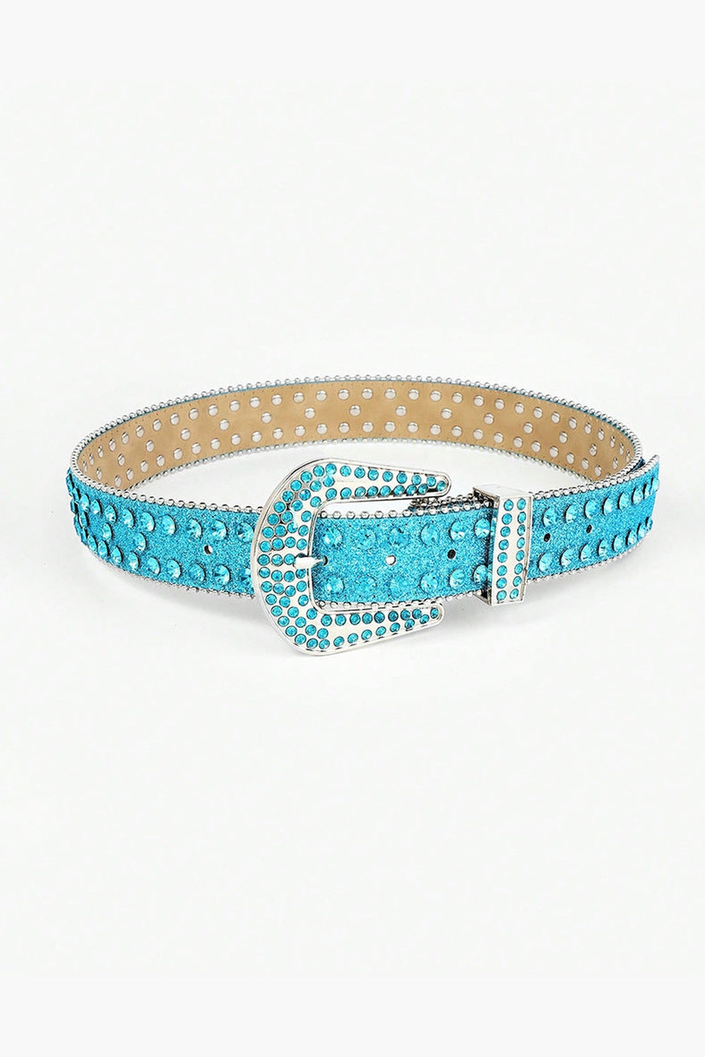 Rhinestone PU Leather Belt