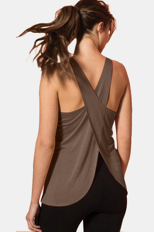 Crisscross Scoop Neck Active Tank