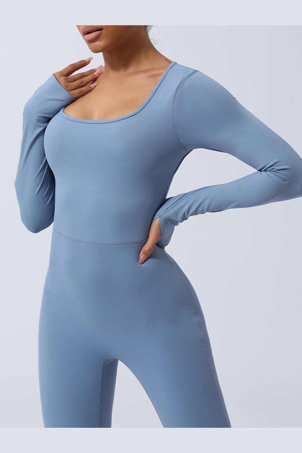 Twisted Backless Long Sleeve Jumpsuit